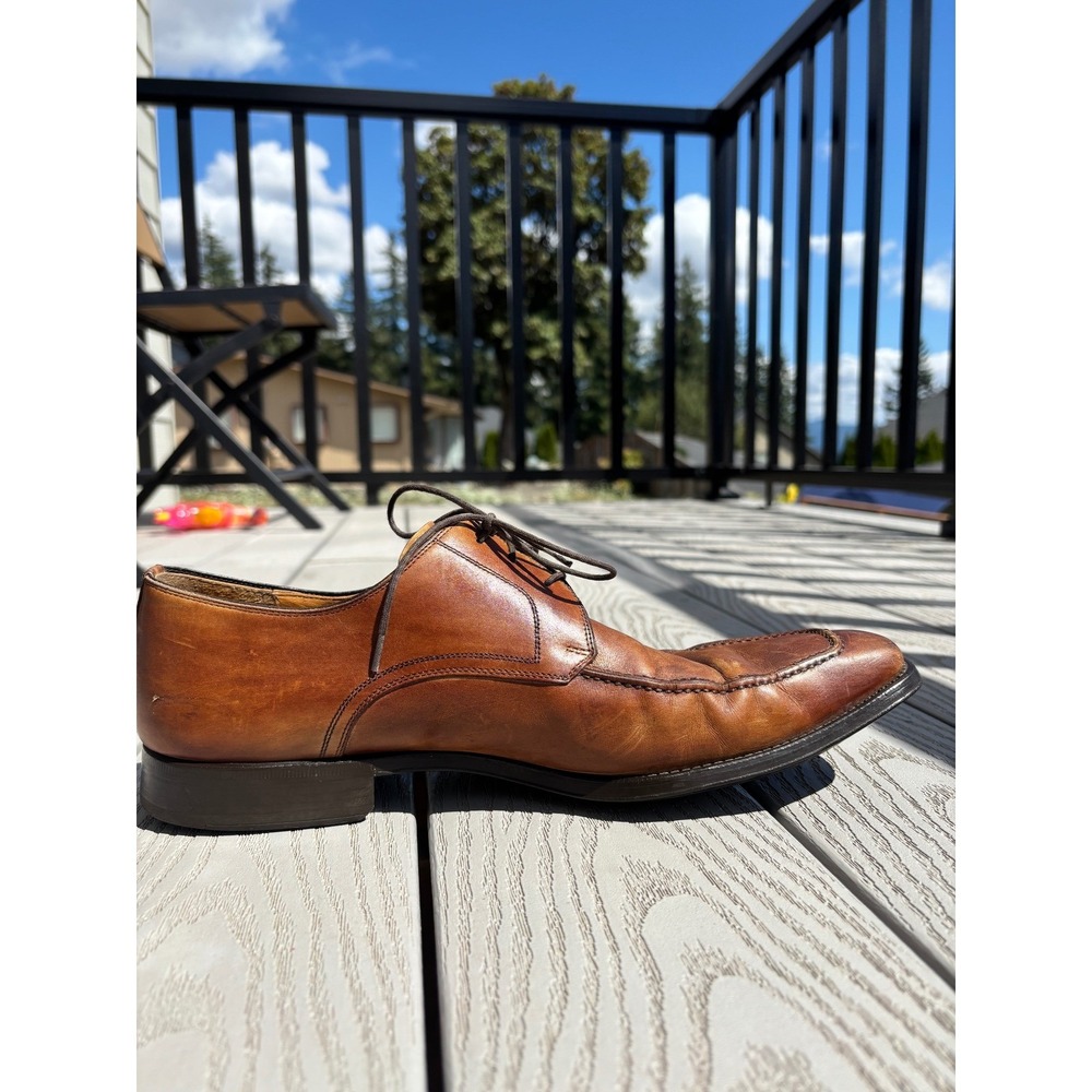 Magnanni Romelo Cognac Men's Size 11.5 M Lace Up Apron Toe Derby Shoes 13723 - Picture 2 of 10